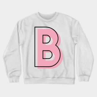 B Letter Light Pink Modern Art Initial Personalization Crewneck Sweatshirt